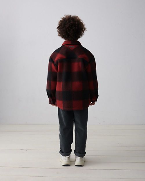 My Little Cozmo Giacca in Misto Lana a Quadri - Rosso/Nero Giacche